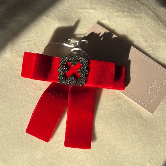JOLIE by EDWARD SPIERS Women Velvet Square Diamond Bow-knot Bow Tie Brooch - Picture 2 of 7